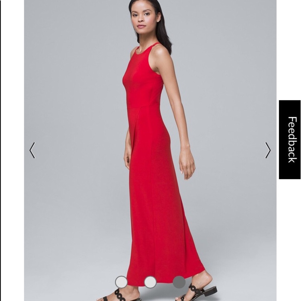 WHBM Polished Knit Halter Maxi Dress